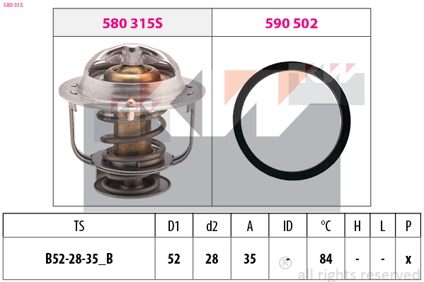 Termostat chladenia KW